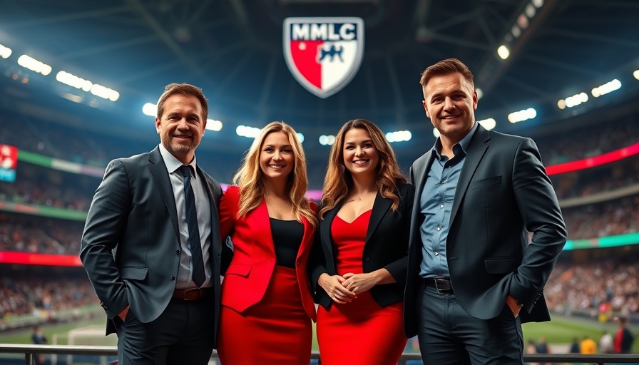 Professional hosts promoting MLS live event on YouTube.