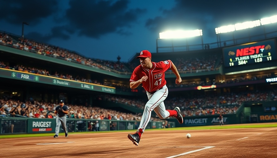 Baseball player in action during a night game, MLB predictions.