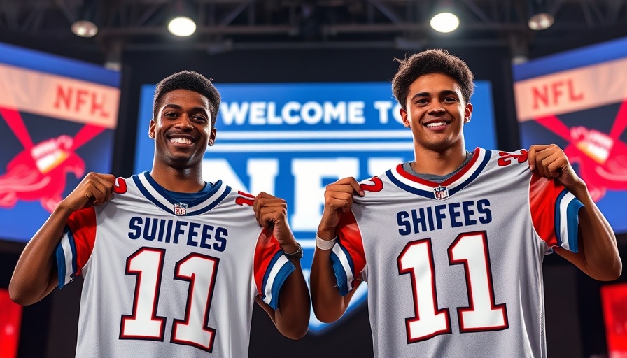 NFL Draft Rookies Journey: Two rookies proudly holding jerseys, NFL