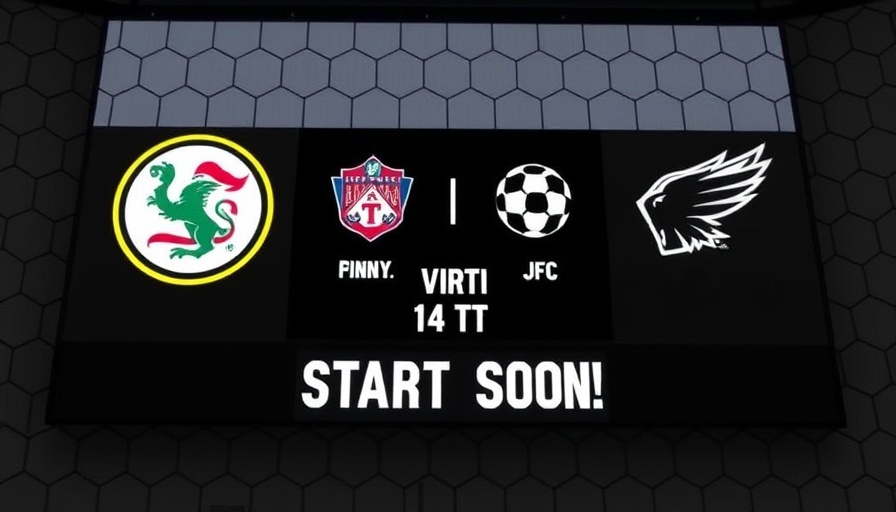AI sports betting match logos on scoreboard with match starting soon text