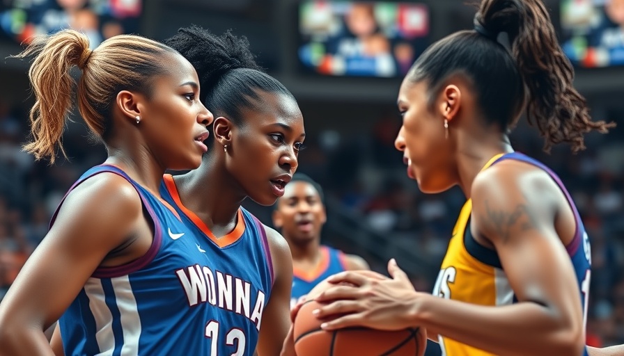 WNBA players in action during a competitive game.