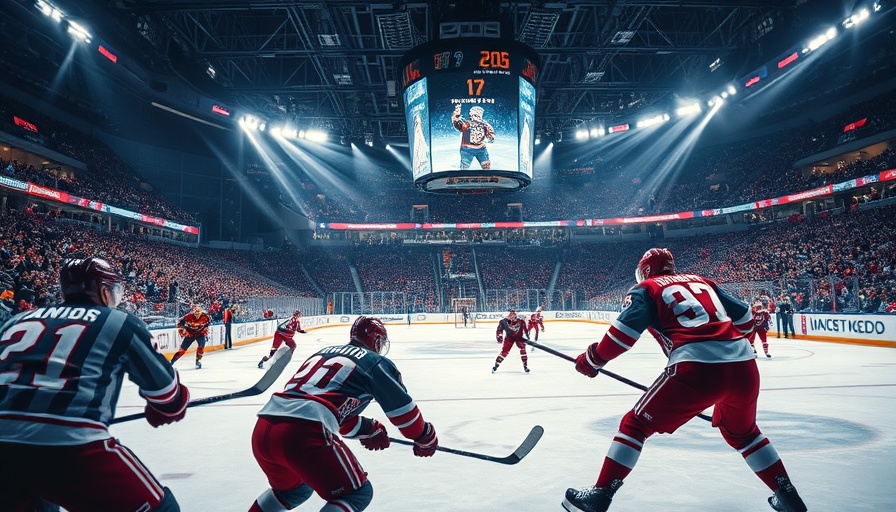 AI sports betting with intense ice hockey match action.