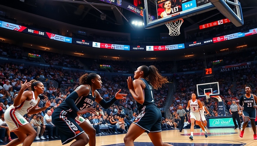 WNBA game highlights featuring intense basketball action.