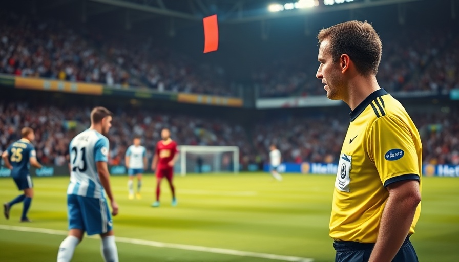 Referee issues a red card in MLS match action.
