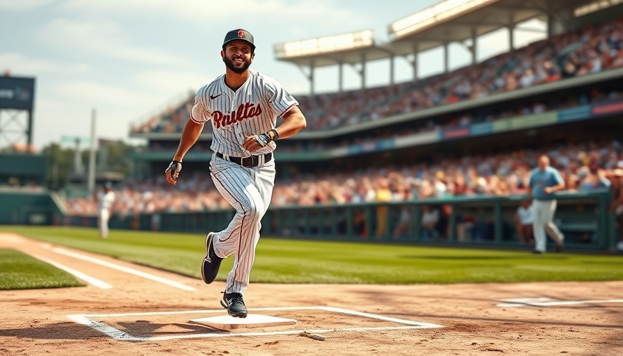 Exciting baseball action at home plate with player scoring, AI sports betting.