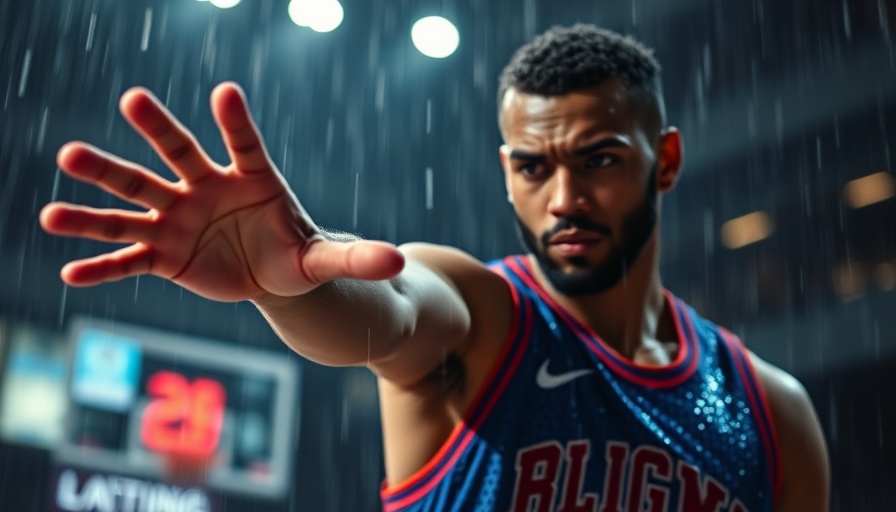 Futuristic athlete in dynamic pose, concept of AI sports betting.