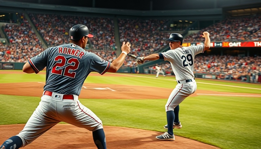 AI sports betting concept with dynamic baseball game highlights.