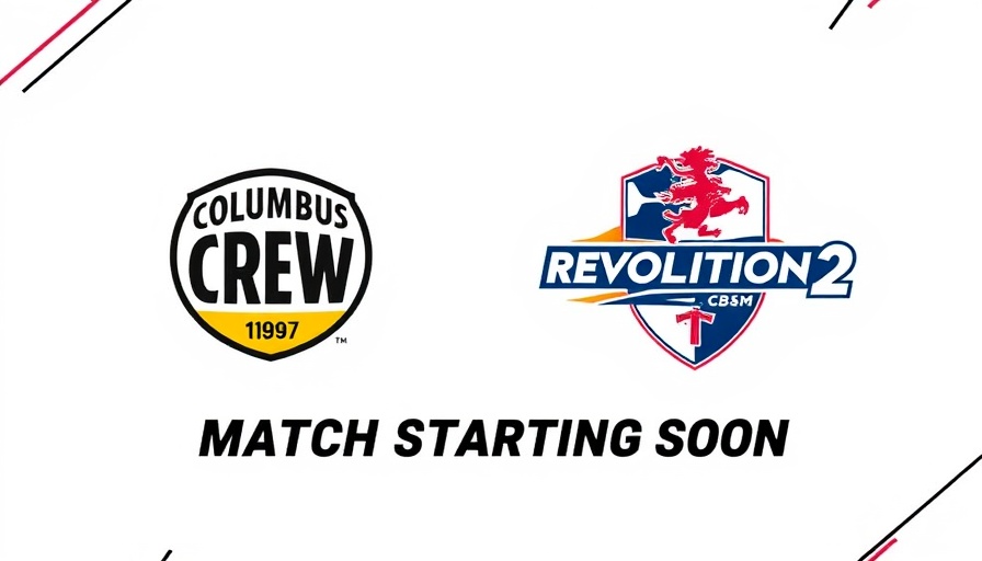 New England Revolution 2 vs Columbus Crew match announcement graphic.