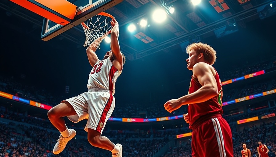 AI sports betting highlighted through exciting basketball imagery.