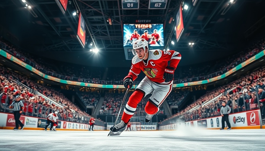 Dynamic ice hockey game showcasing player action, AI sports betting