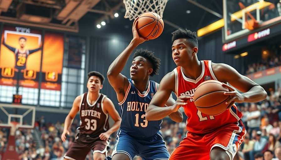 Bronny James Cooper Flagg matchup dynamic basketball scene.