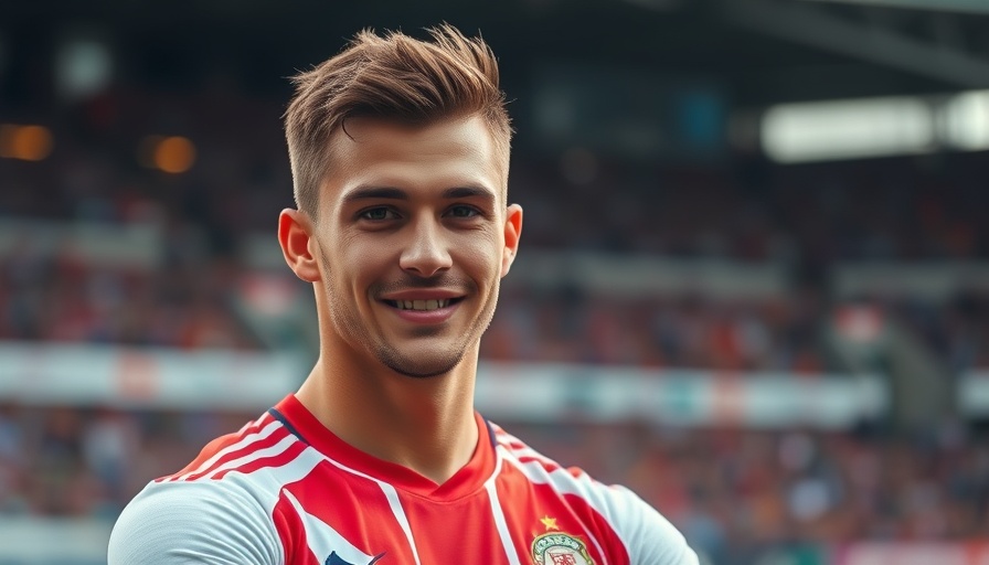 MLS football player joins show banner, AI sports betting theme.