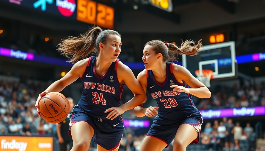 Intense basketball scene with players, vibrant crowd, AI sports betting.