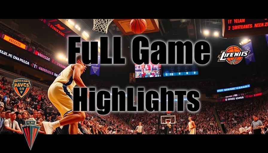 Basketball game highlights with player in action and team logos.