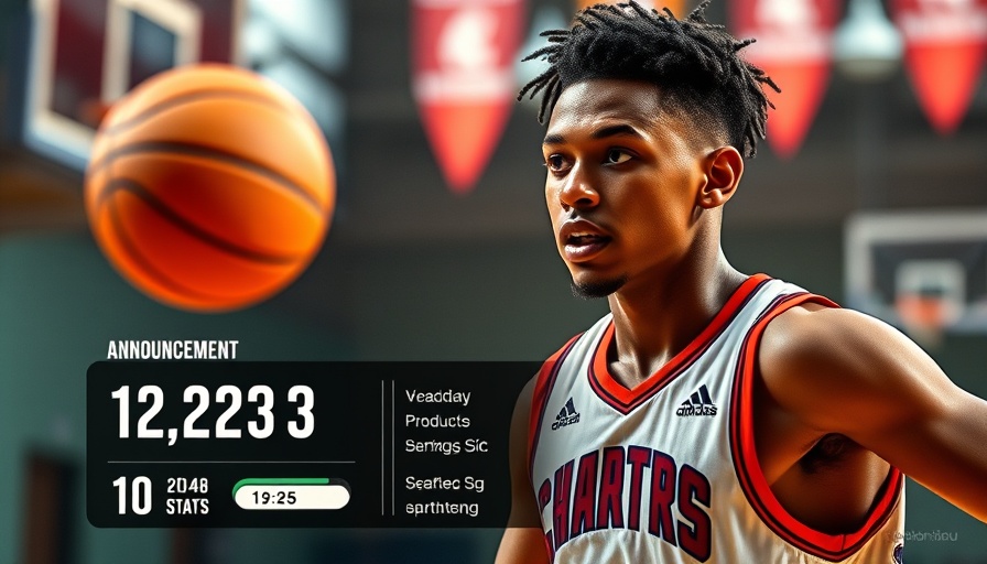 Basketball player announcement multimedia with player stats and details