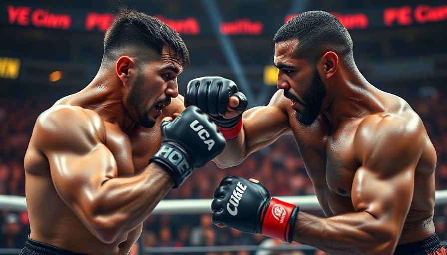 AI sports betting: MMA fighters in action during a match.