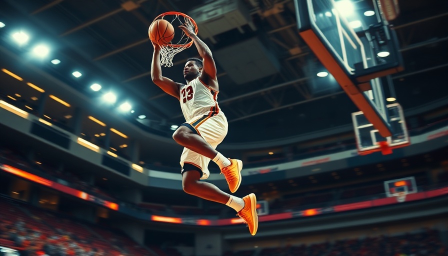 Dynamic basketball slam dunk action, AI sports betting