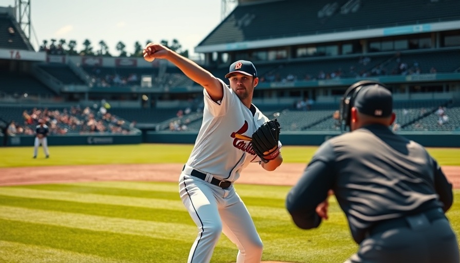 Baseball pitcher delivers pitch during MLB trades game, vibrant field.