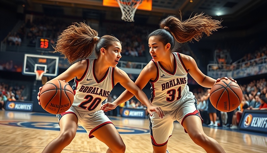 AI sports betting dynamic basketball scene with competitive players.