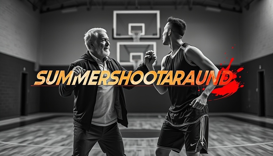 BYU basketball coach and player in themed graphic with predictions context.
