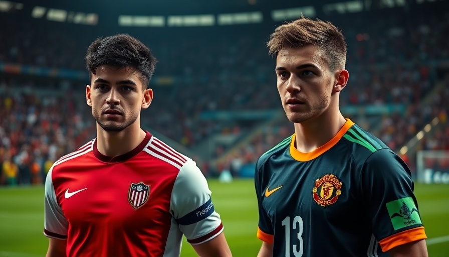 AI sports betting promotion with soccer players in vibrant jerseys