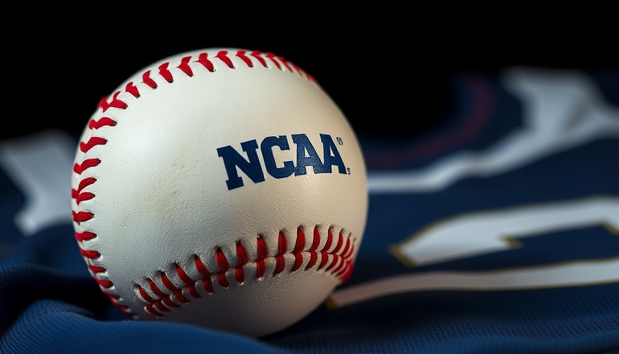 Tampering in college baseball concept with close-up of official NCAA ball.