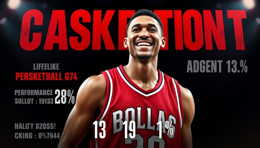 Dynamic basketball player in red jersey, AI sports betting stats highlighted.