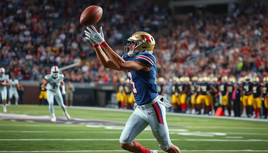 AI sports betting concept featuring a college football game scene.