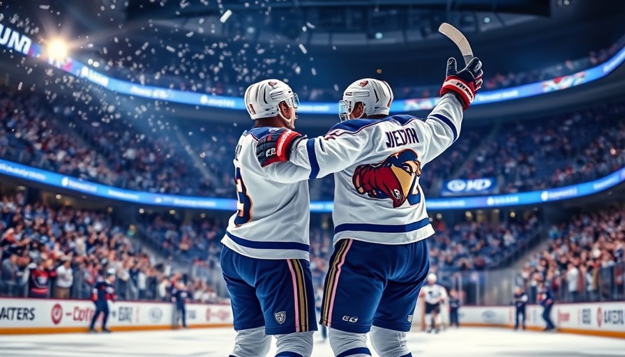 AI sports betting opportunities highlighted in hockey celebration scene.