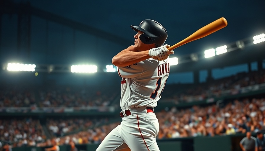 Brewers' farm system prospect showcasing batting skills under stadium lights.