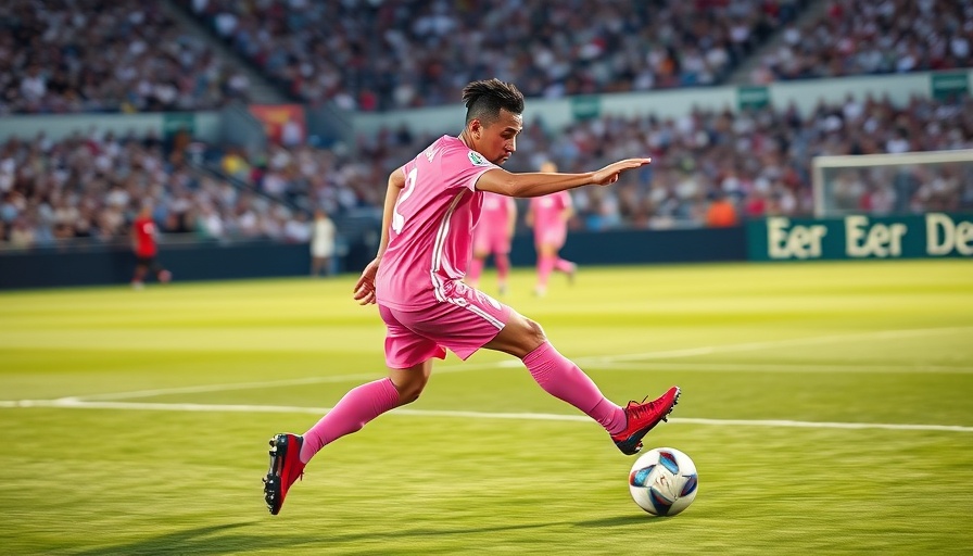 Soccer player executing a backheel pass on field