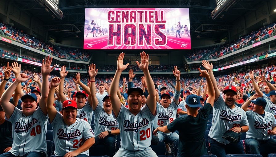 AI sports betting; excited fans celebrating a baseball moment.