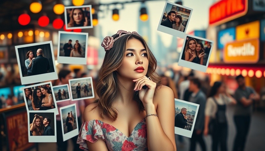 Showgirl life collage with events and polaroids.
