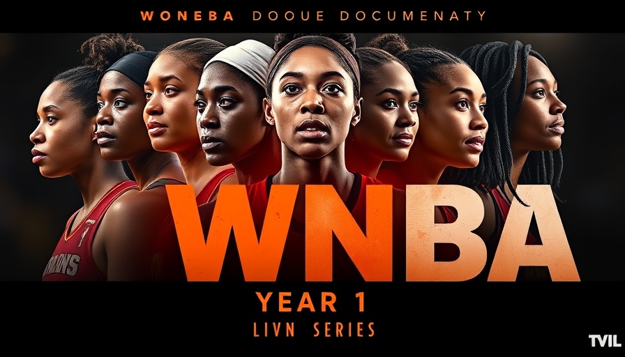 WNBA Year 1 documentary poster with athletes and bold graphics.