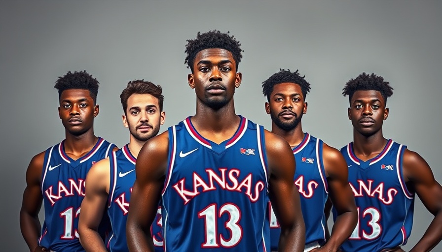 Kansas Jayhawks players focused, representing team spirit for the season.