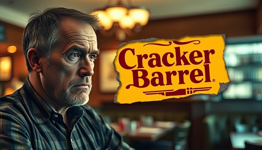 Cracker Barrel redesign critique with torn logo.