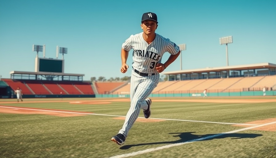 AI sports betting concept with baseball player running on field