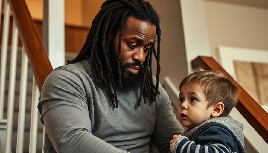 Serious conversation between father and child, related to parenting advice that could send your kid to jail.