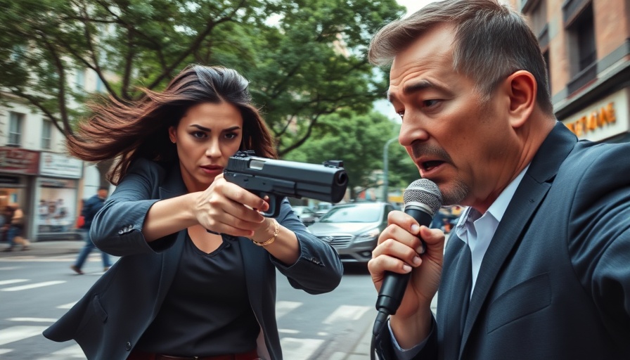 Controversial scene discussing self-defense rights in Europe.