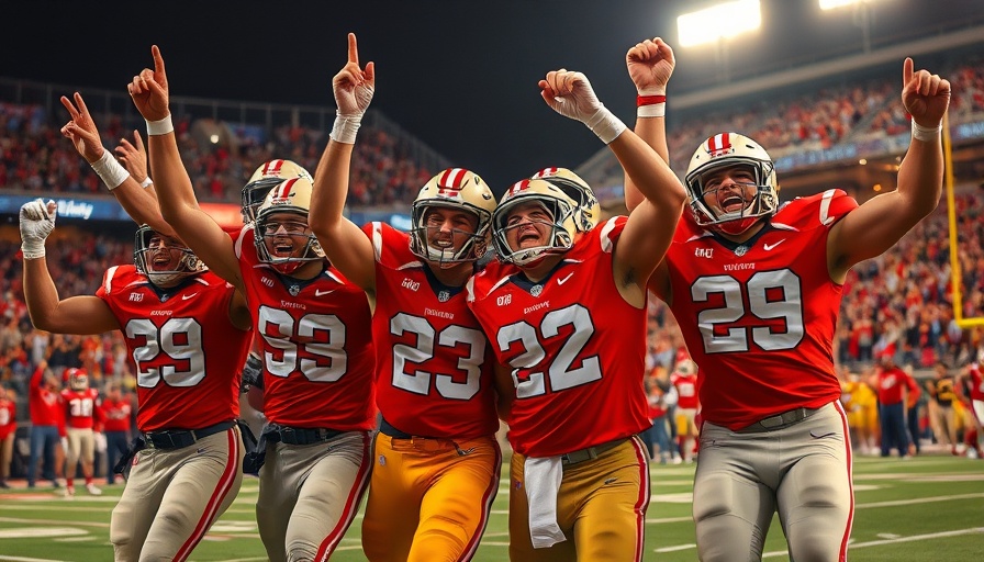 AI sports betting analysis on college football celebration.
