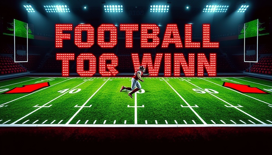 Stylized graphic illustrating NFL rules on a football field.