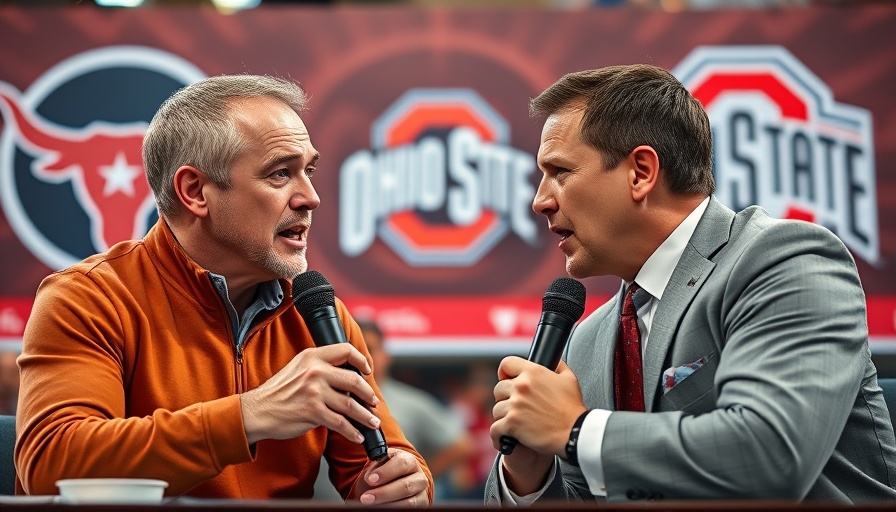 AI sports betting discussion with Texas vs. Ohio State theme.