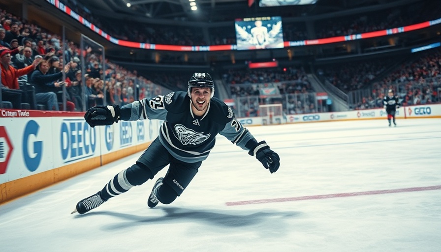 AI sports betting insights with hockey goal celebration.