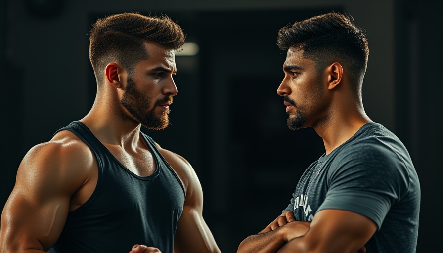 Intense athlete discussion indoors, linked to AI sports betting.