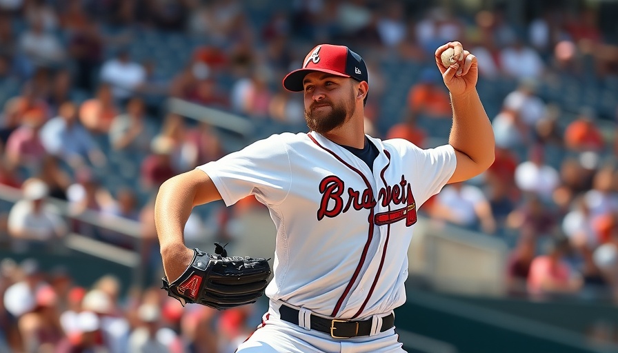 Atlanta Braves pitcher mid-throw in stadium during game loss.
