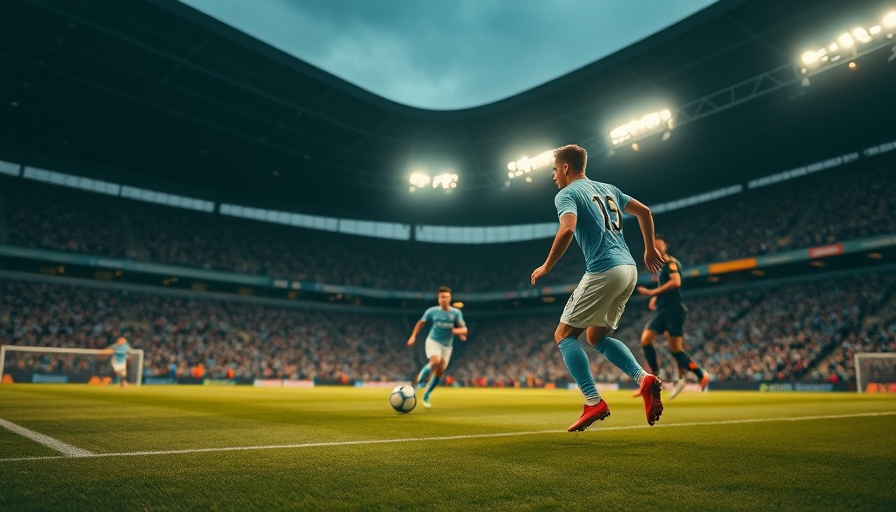 AI sports betting market leverage with dynamic soccer player in action.