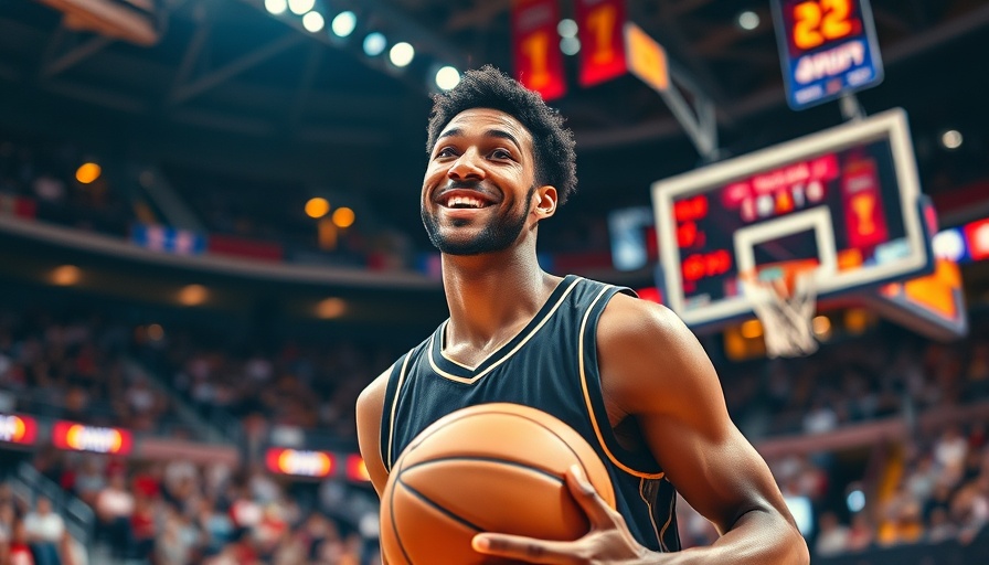 AI sports betting: Confident basketball player in action.
