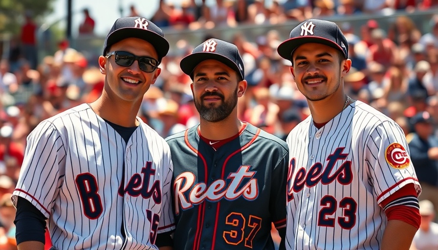 Baseball players at outdoor game event displaying camaraderie.