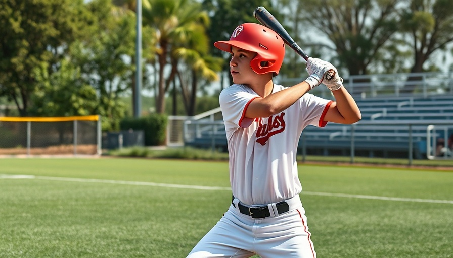 Complex League Prospects poised baseball swing, highlighting athletic focus.
