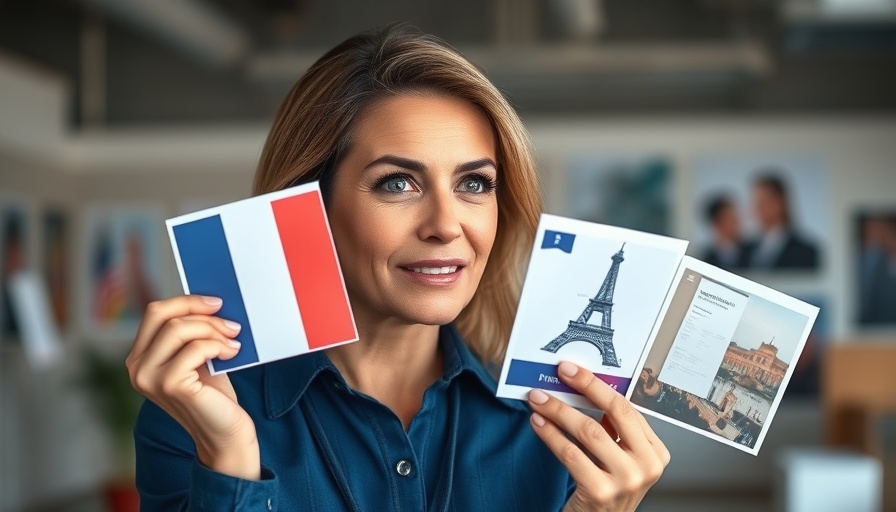 French political crisis discussion with reflective woman and historical photos.